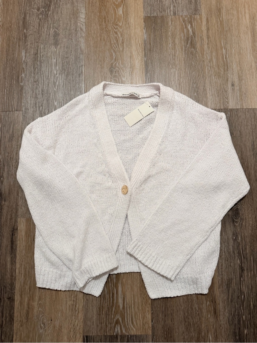 Abercrombie & Fitch Cream Knit Button Cardigan